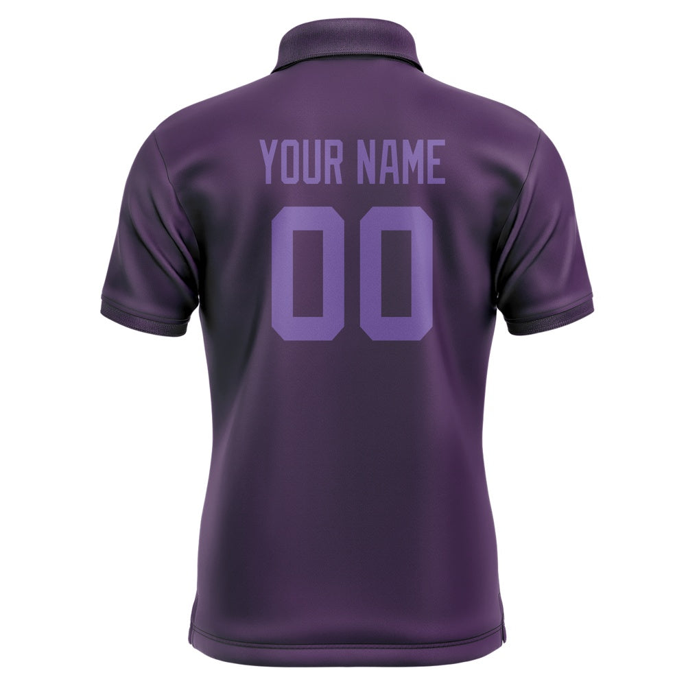 Custom Purple Light Purple Short-Sleeve Polo Shirt