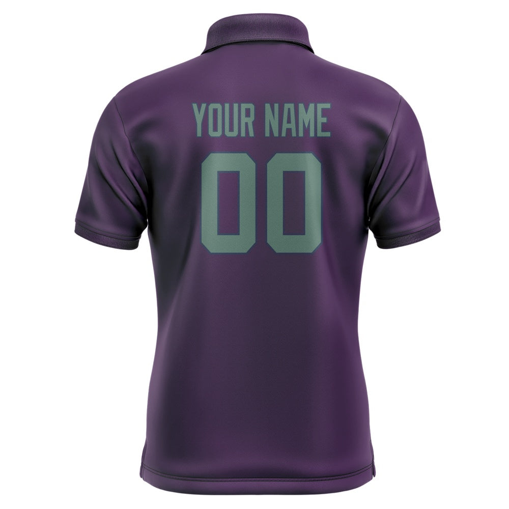Custom Purple Blue Green Short-Sleeve Polo Shirt