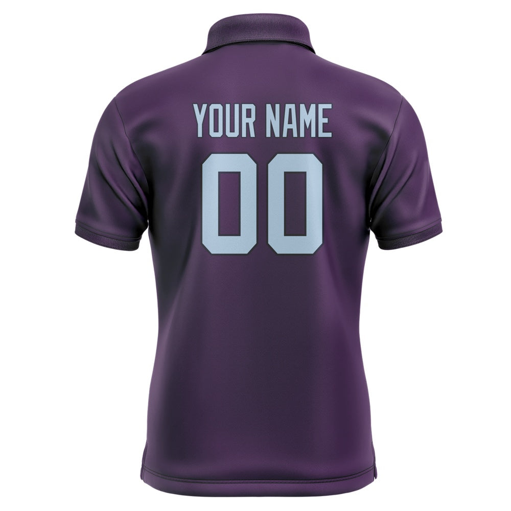 Custom Purple Light Blue Short-Sleeve Polo Shirt