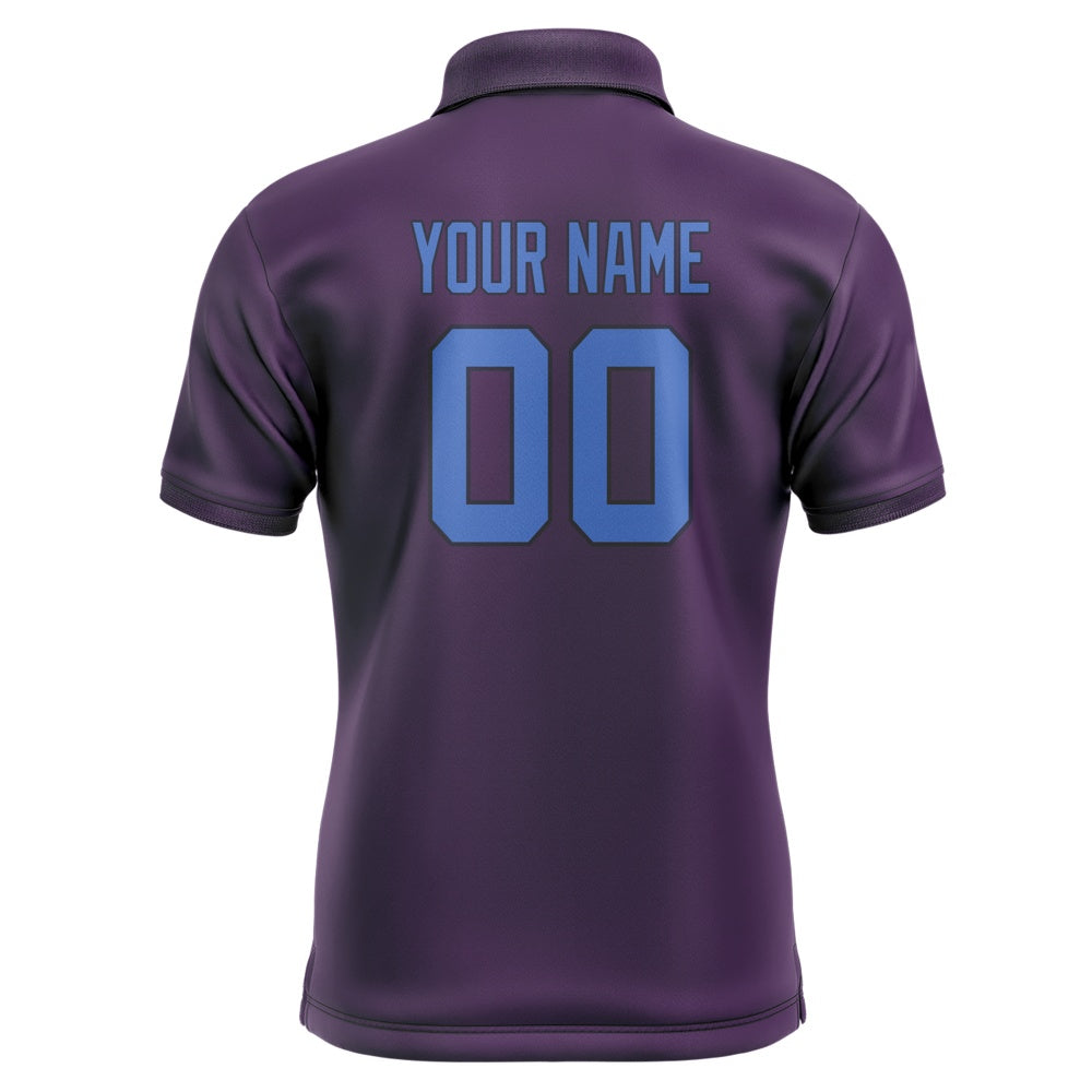 Custom Purple Sky Blue Short-Sleeve Polo Shirt