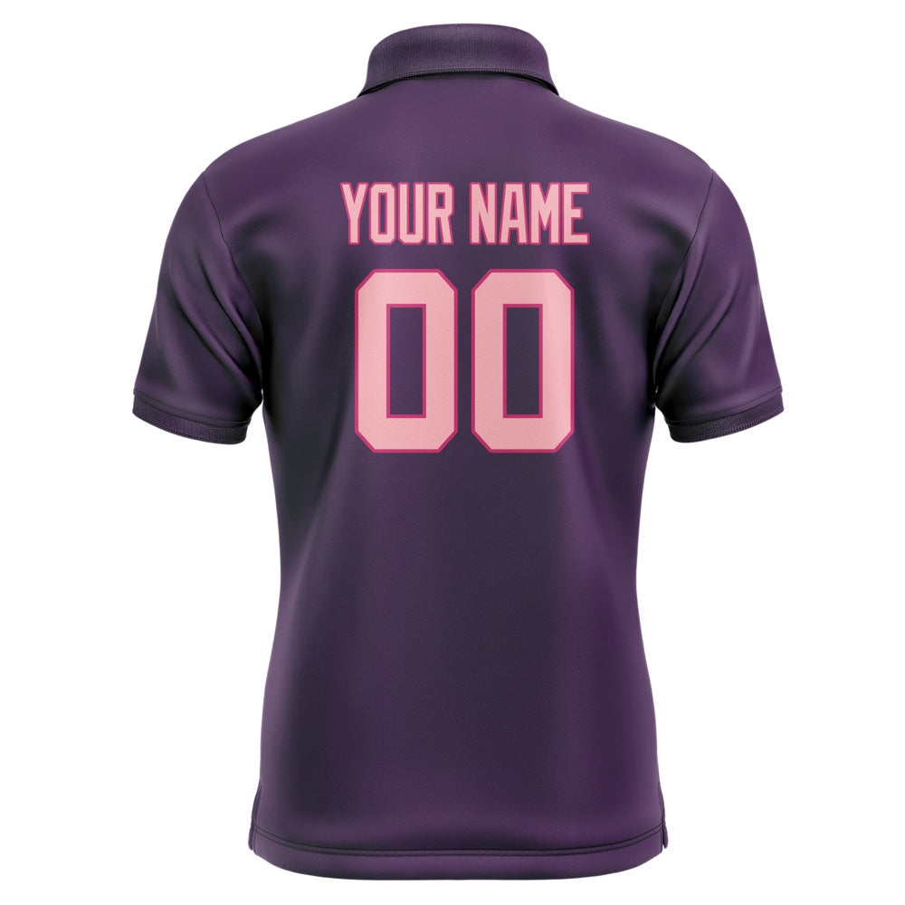 Custom Purple Light Pink Short-Sleeve Polo Shirt