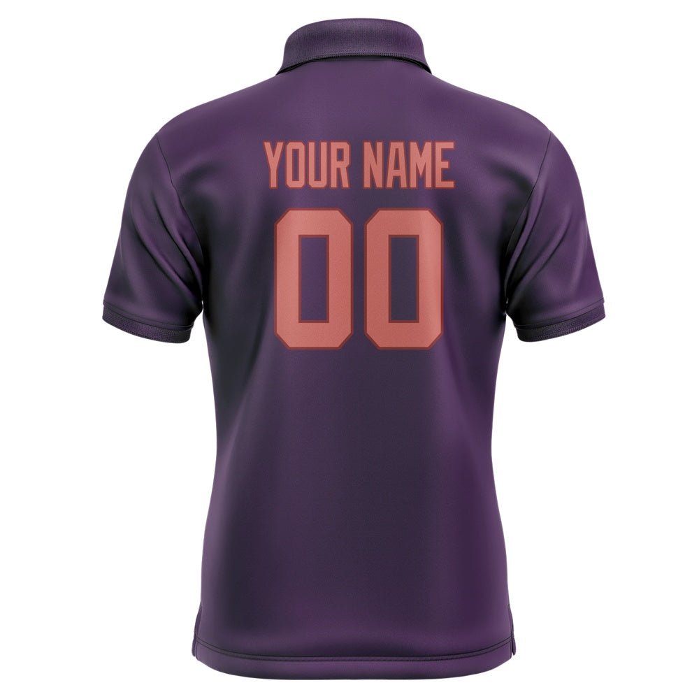 Custom Purple Copper Rose Short-Sleeve Polo Shirt
