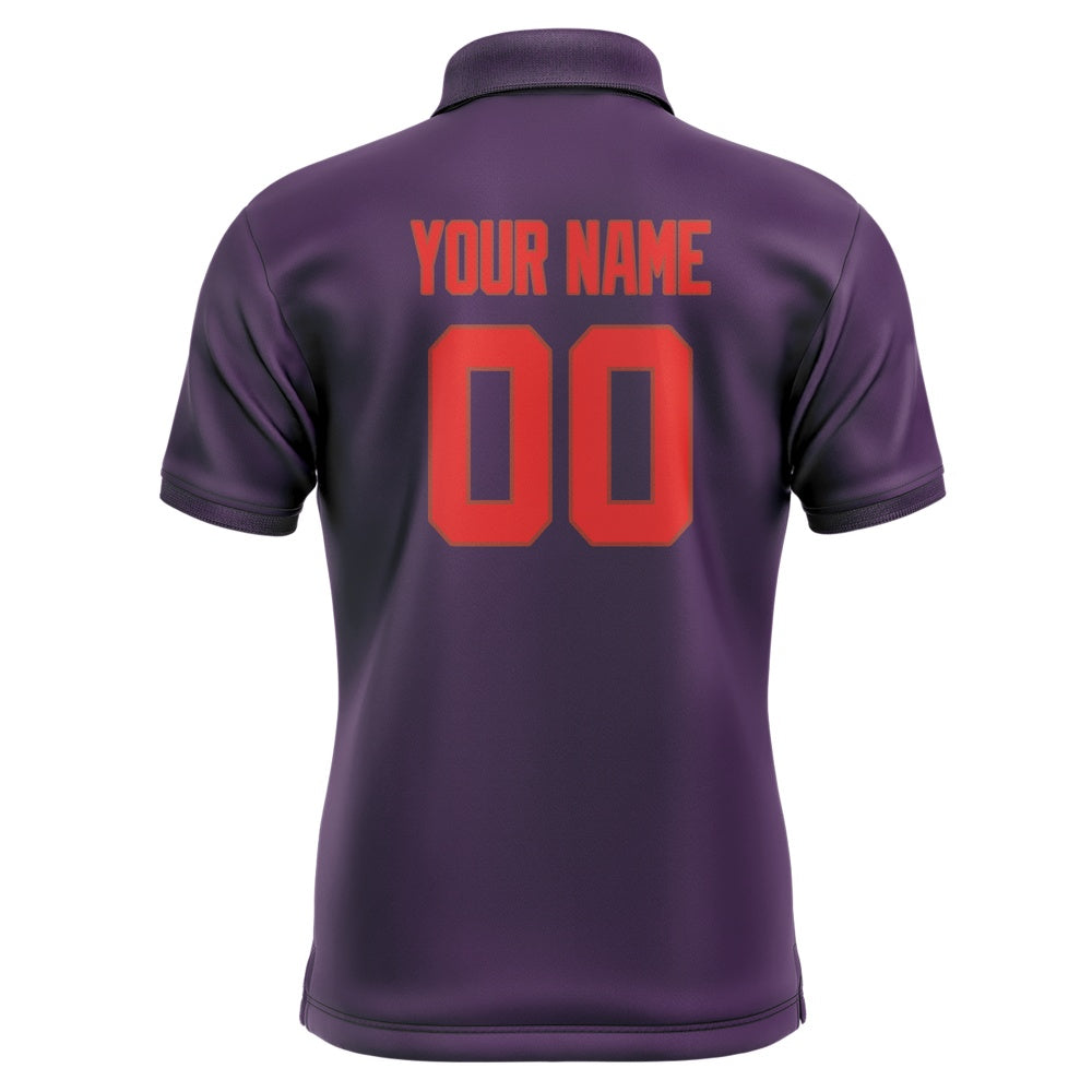 Custom Purple Orange Red Short-Sleeve Polo Shirt