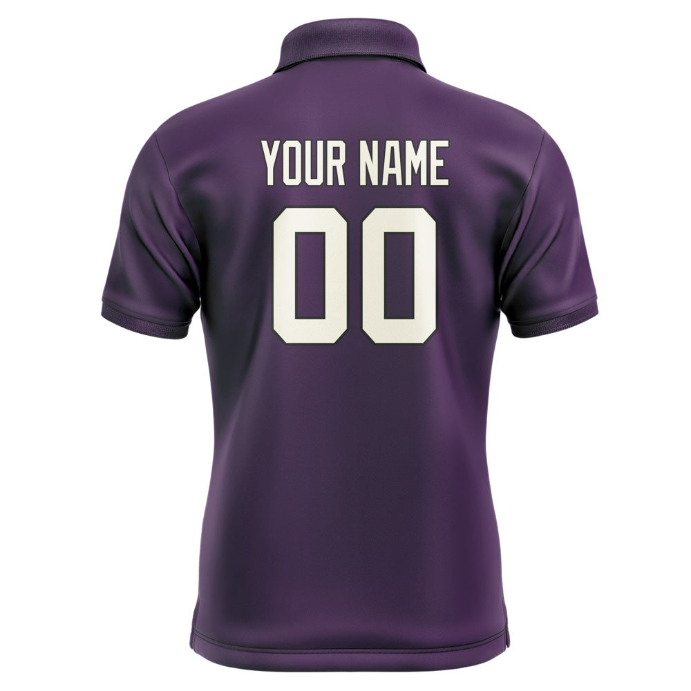 Custom Purple Cream Short-Sleeve Polo Shirt
