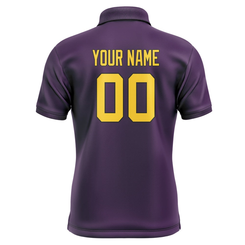 Custom Purple Gold Short-Sleeve Polo Shirt