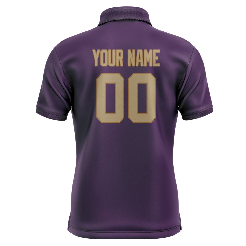 Custom Purple Light Khaki Short-Sleeve Polo Shirt