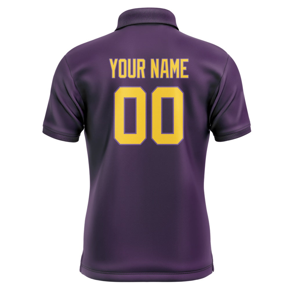 Custom Purple Gold Short-Sleeve Polo Shirt