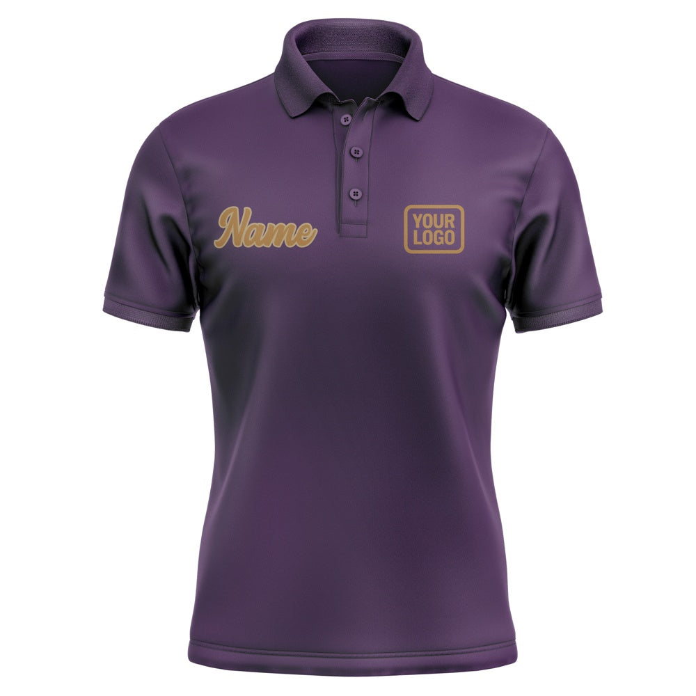Custom Purple Khaki Short-Sleeve Polo Shirt