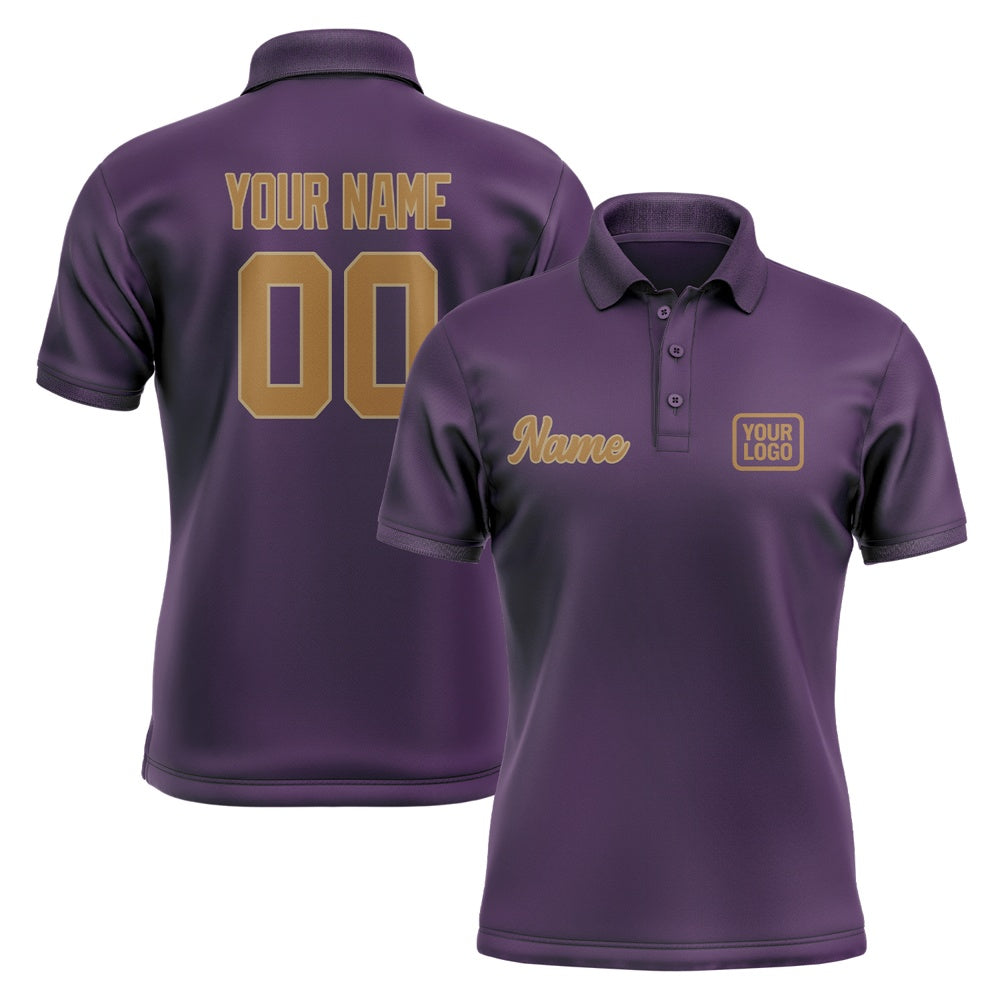 Custom Purple Khaki Short-Sleeve Polo Shirt