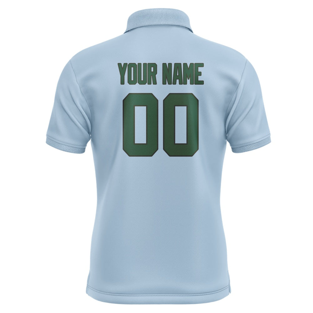 Custom Light Blue Green Short-Sleeve Polo Shirt