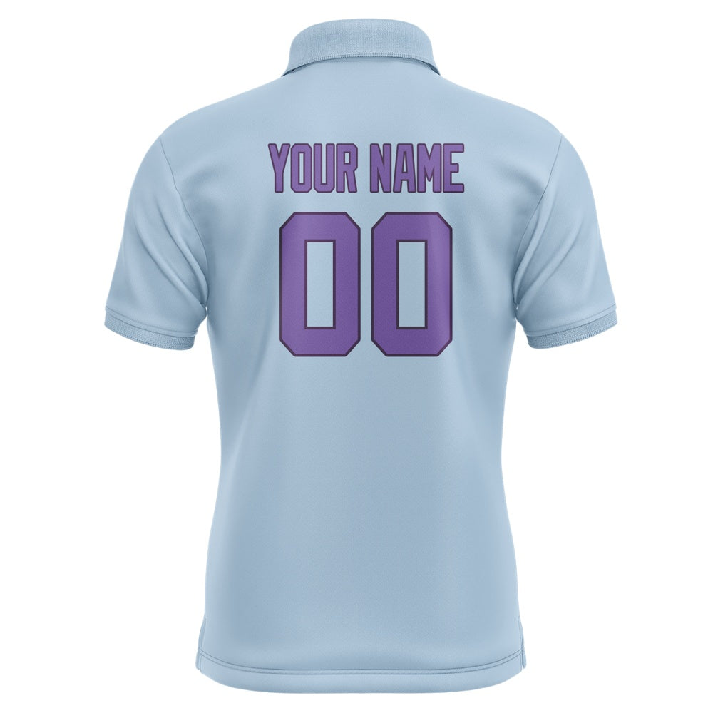 Custom Light Blue Light Purple Short-Sleeve Polo Shirt