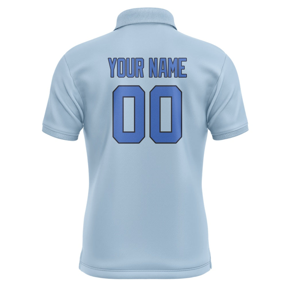 Custom Light Blue Sky Blue Short-Sleeve Polo Shirt