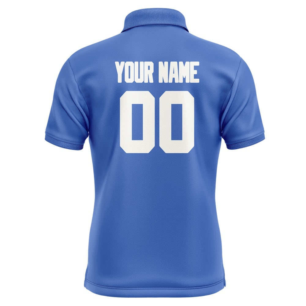 Custom Sky Blue White Short-Sleeve Polo Shirt