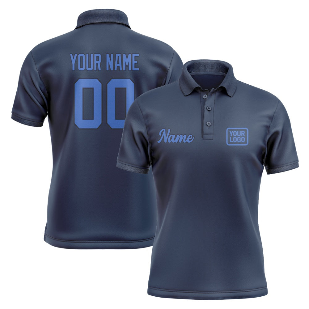 Custom Blue Sky Blue Short-Sleeve Polo Shirt