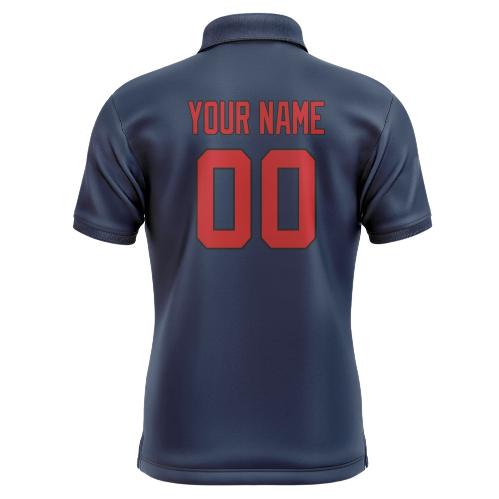 Custom Blue Red Short-Sleeve Polo Shirt