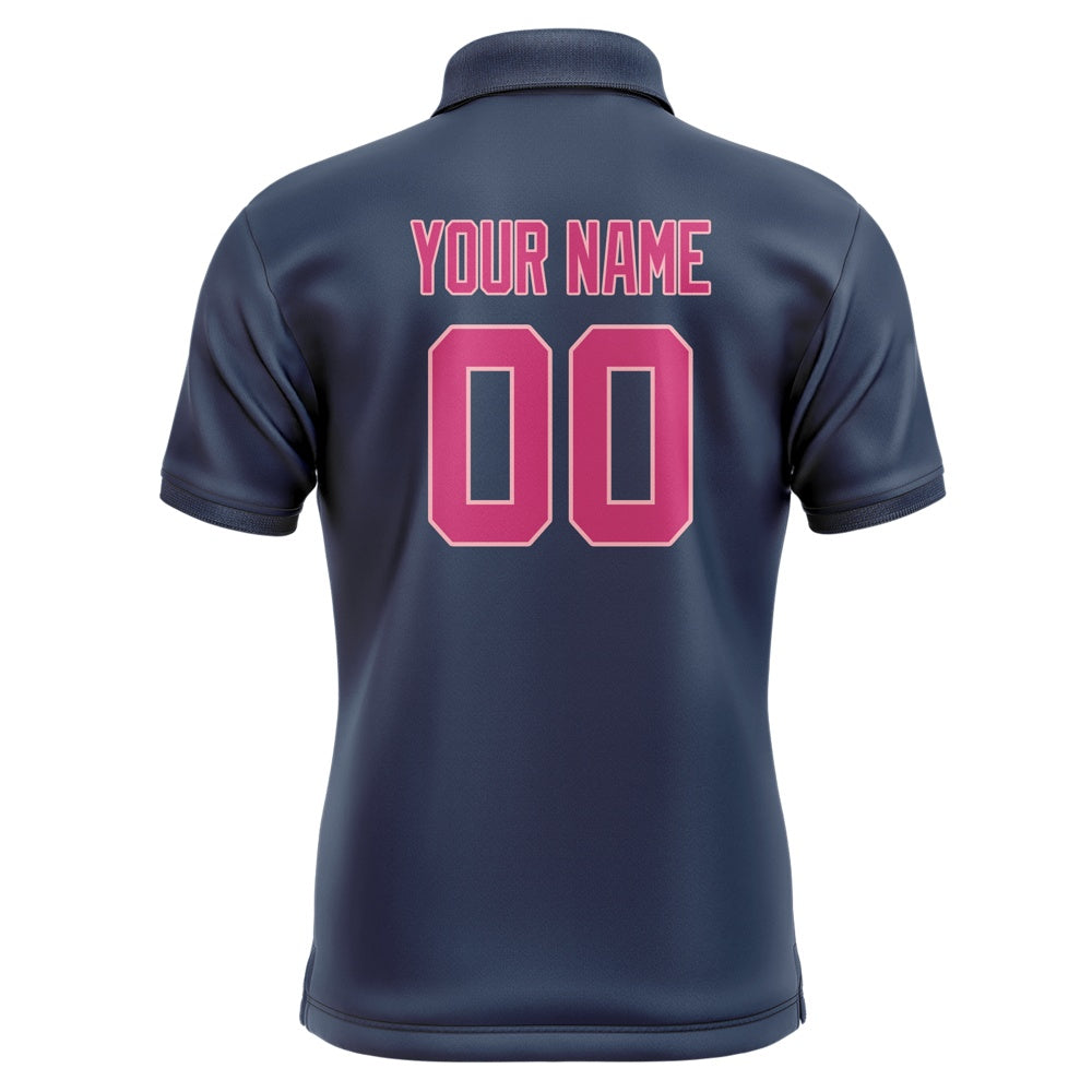 Custom Blue Pink Short-Sleeve Polo Shirt