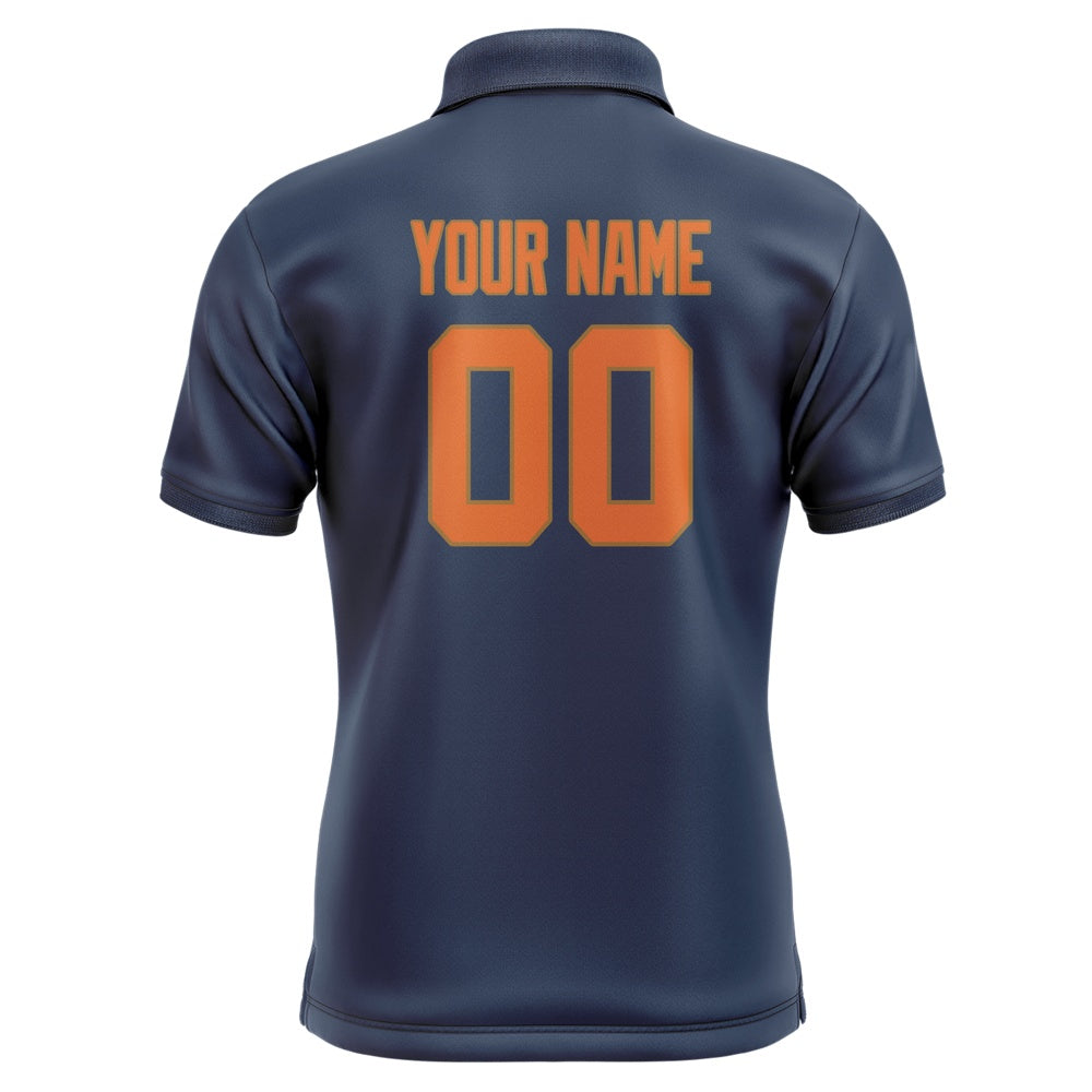 Custom Blue Orange Short-Sleeve Polo Shirt