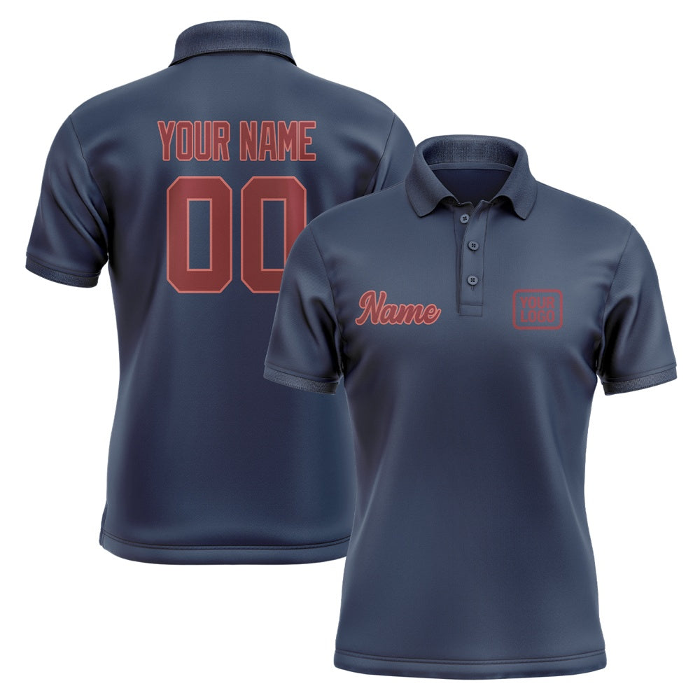 Custom Blue Crimson Red Short-Sleeve Polo Shirt