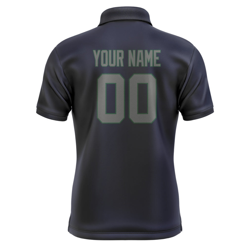 Custom Navy Dark Grey Short-Sleeve Polo Shirt
