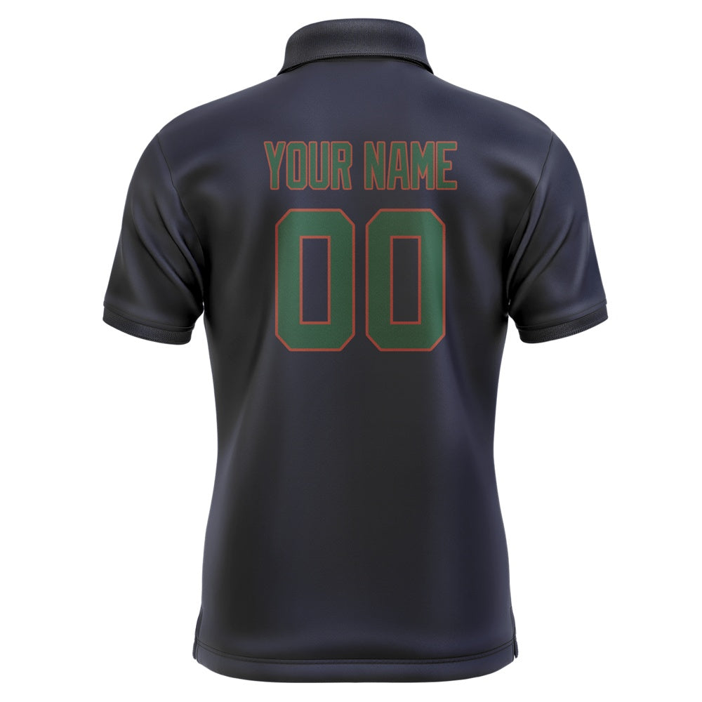 Custom Navy Green Short-Sleeve Polo Shirt