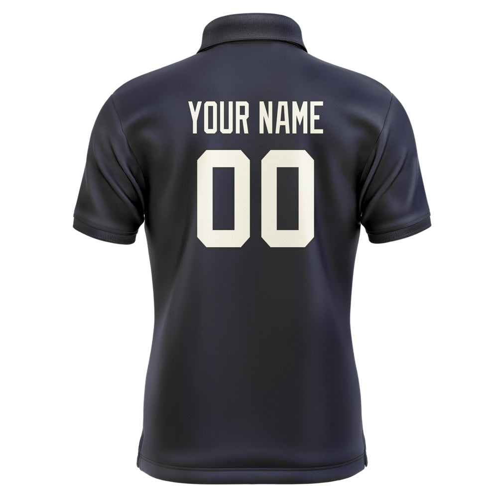 Custom Navy Cream Short-Sleeve Polo Shirt