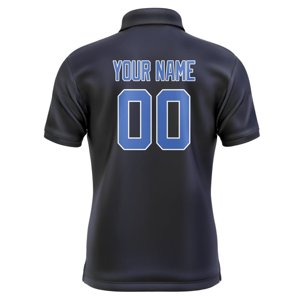 Custom Navy Sky Blue Short-Sleeve Polo Shirt