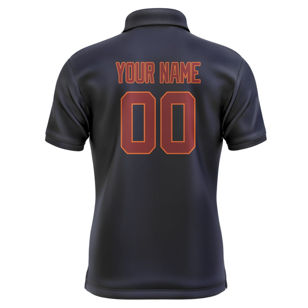 Custom Navy Crimson Red Short-Sleeve Polo Shirt