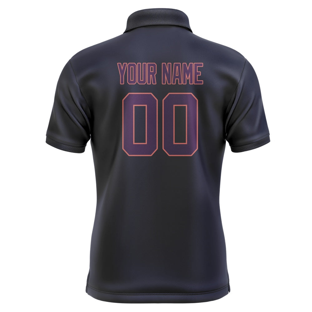 Custom Navy Purple Short-Sleeve Polo Shirt