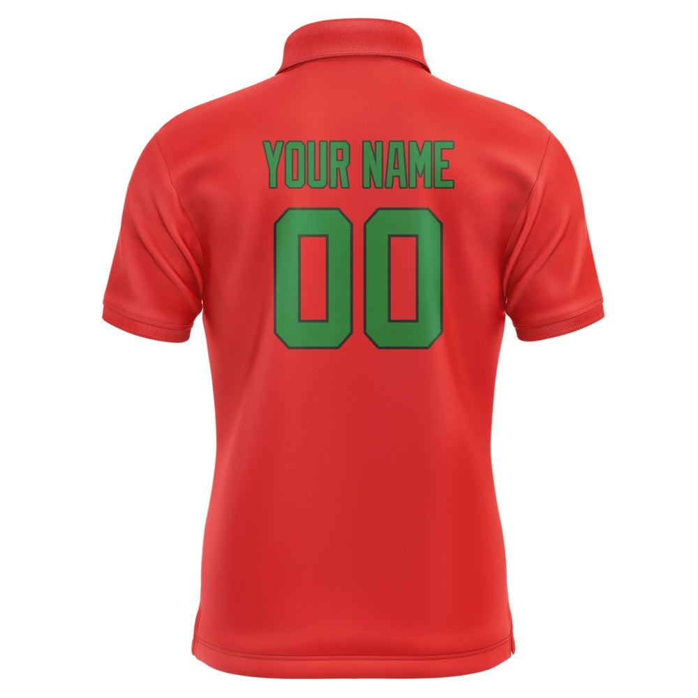 Custom Orange Red Emerald Green Short-Sleeve Polo Shirt