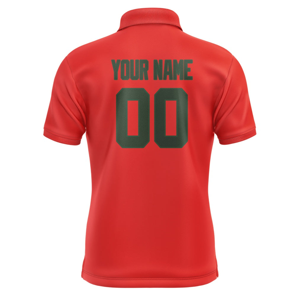 Custom Orange Red Dark Green Short-Sleeve Polo Shirt