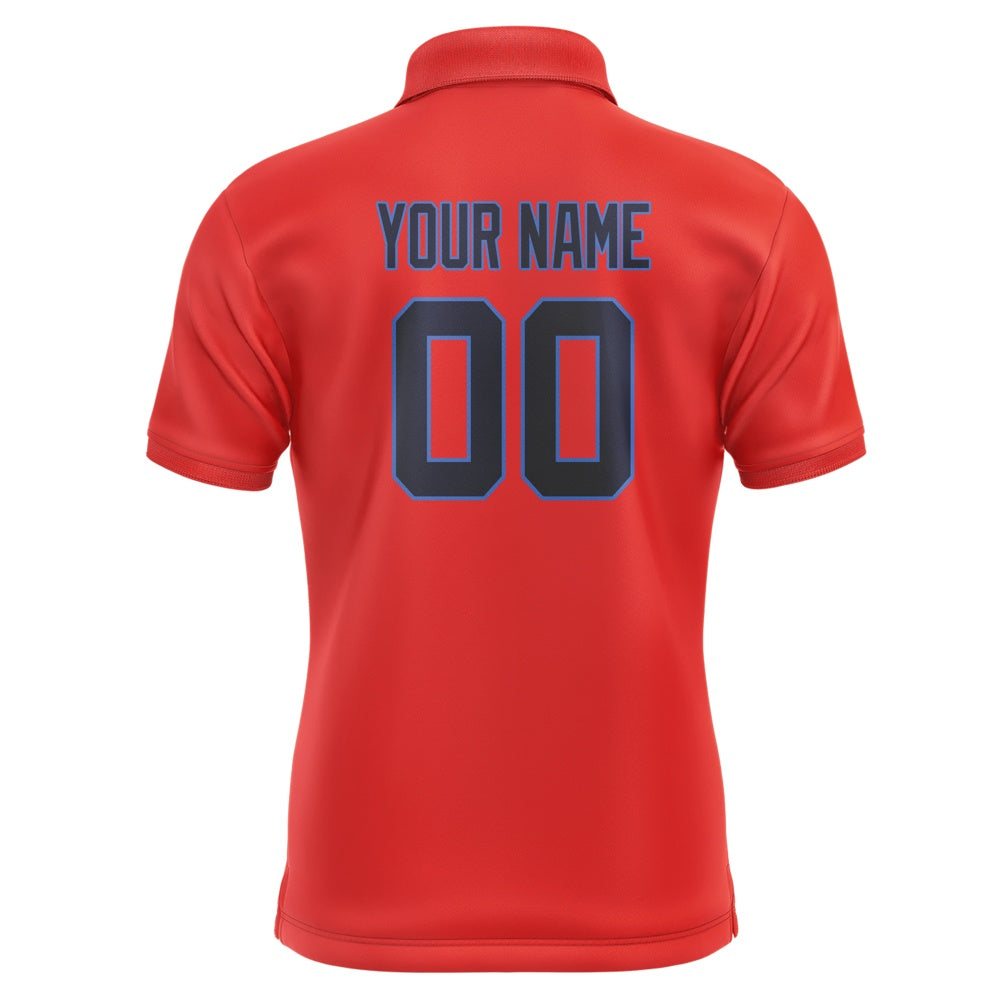 Custom Orange Red Navy Short-Sleeve Polo Shirt