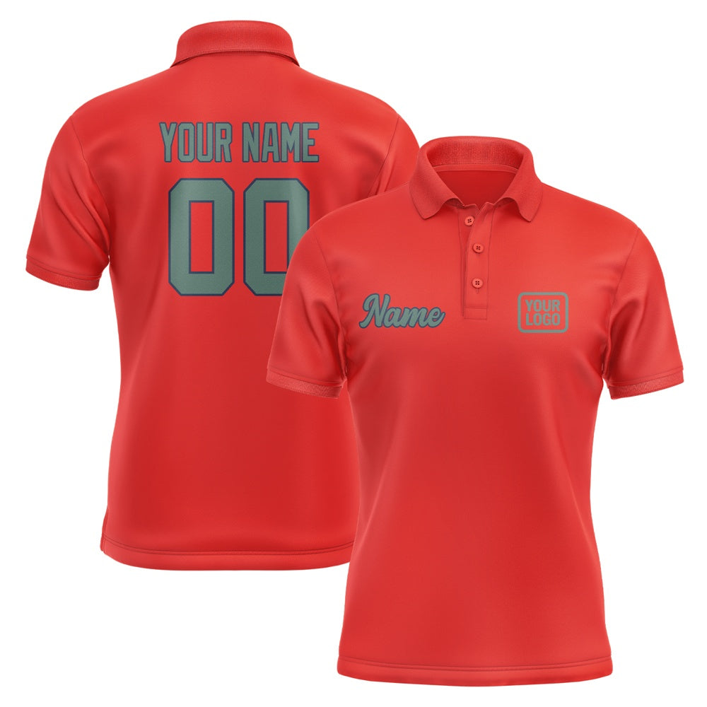 Custom Orange Red Blue Green Short-Sleeve Polo Shirt