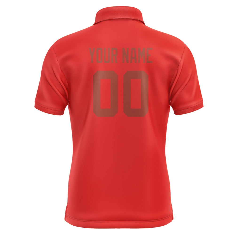 Custom Orange Red Coral Red Short-Sleeve Polo Shirt