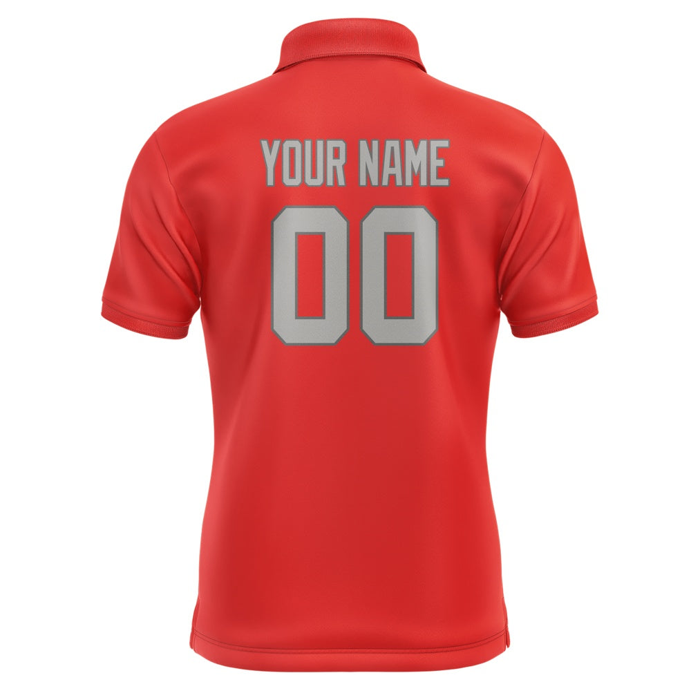 Custom Orange Red Gray Short-Sleeve Polo Shirt