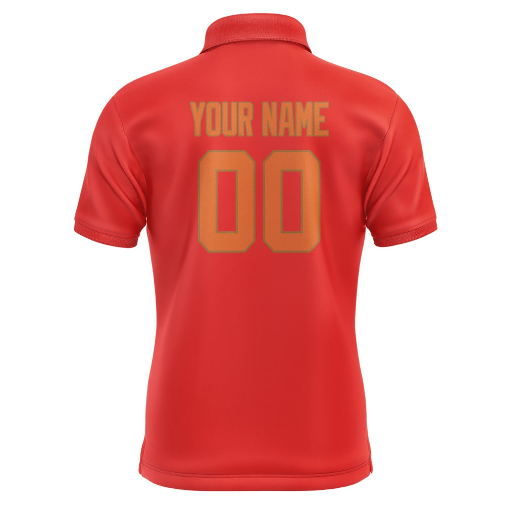 Custom Orange Red Orange Short-Sleeve Polo Shirt