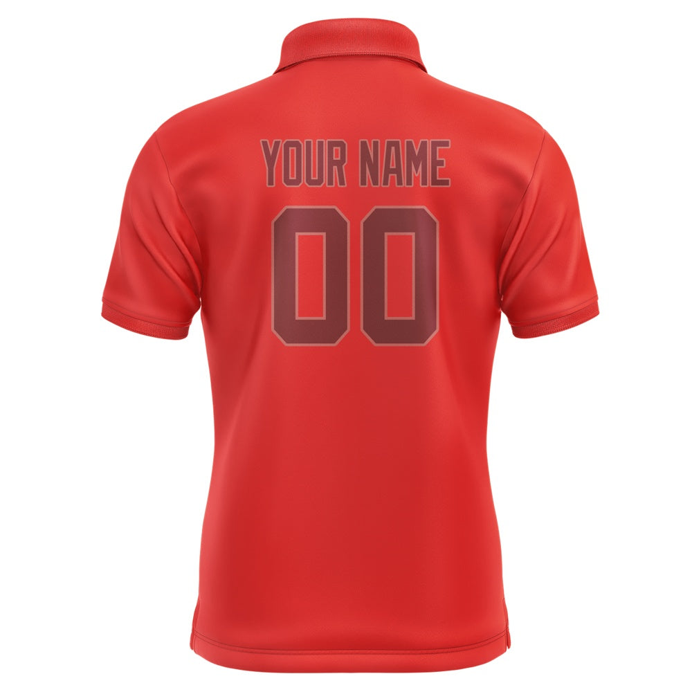 Custom Orange Red Crimson Red Short-Sleeve Polo Shirt