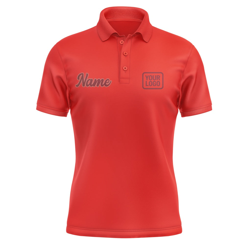 Custom Orange Red Crimson Red Short-Sleeve Polo Shirt