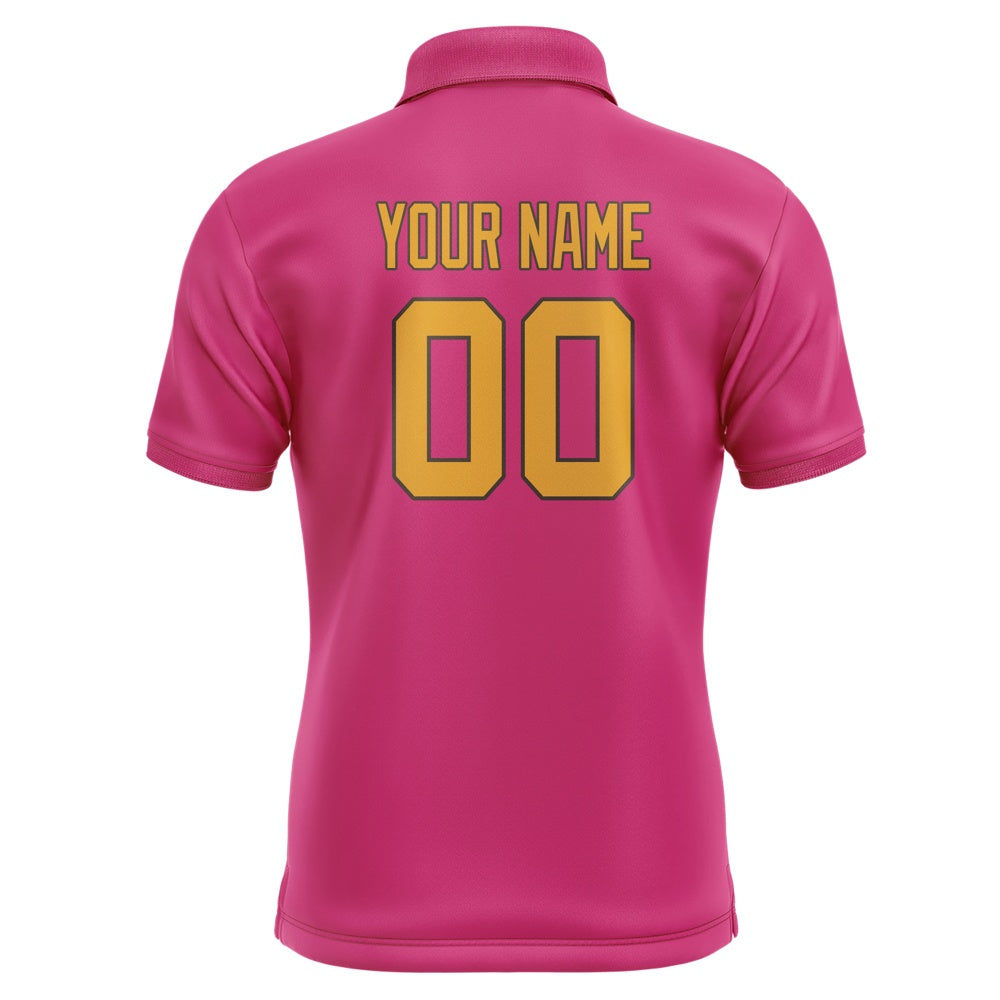 Custom Pink Yellow Short-Sleeve Polo Shirt