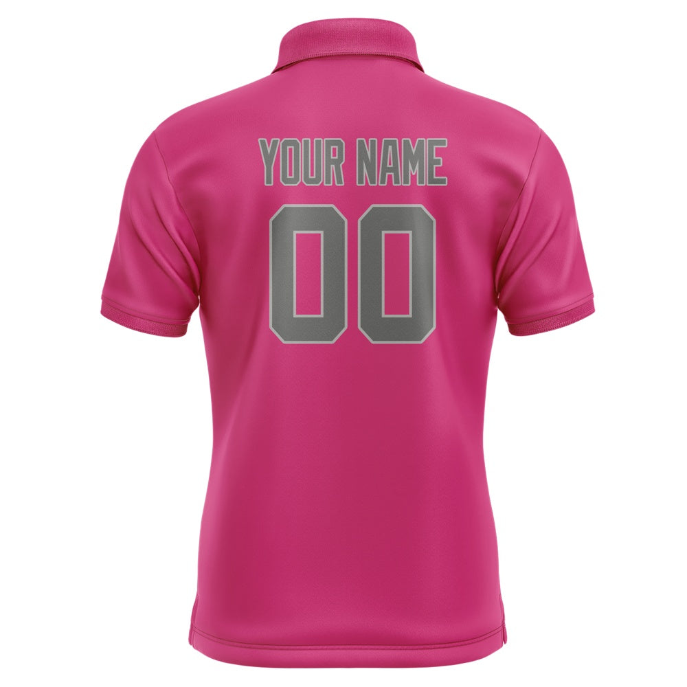 Custom Pink Dark Grey Short-Sleeve Polo Shirt