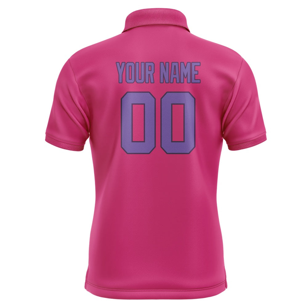 Custom Pink Light Purple Short-Sleeve Polo Shirt