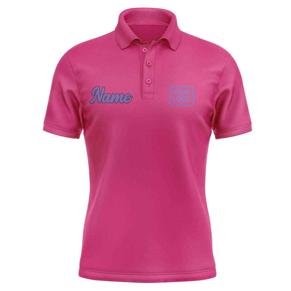 Custom Pink Light Purple Short-Sleeve Polo Shirt