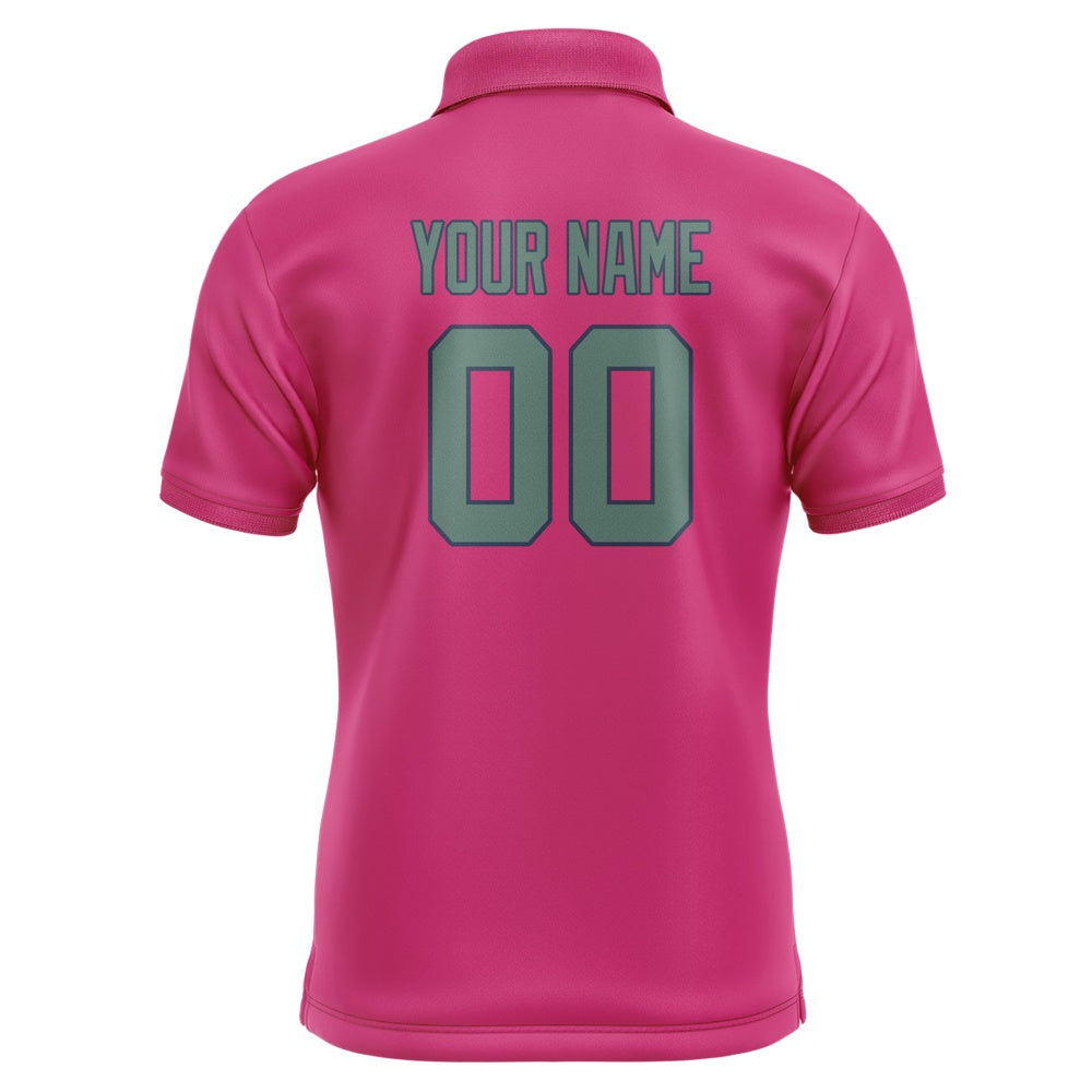 Custom Pink Blue Green Short-Sleeve Polo Shirt