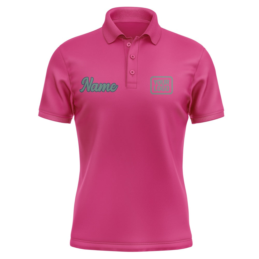 Custom Pink Blue Green Short-Sleeve Polo Shirt