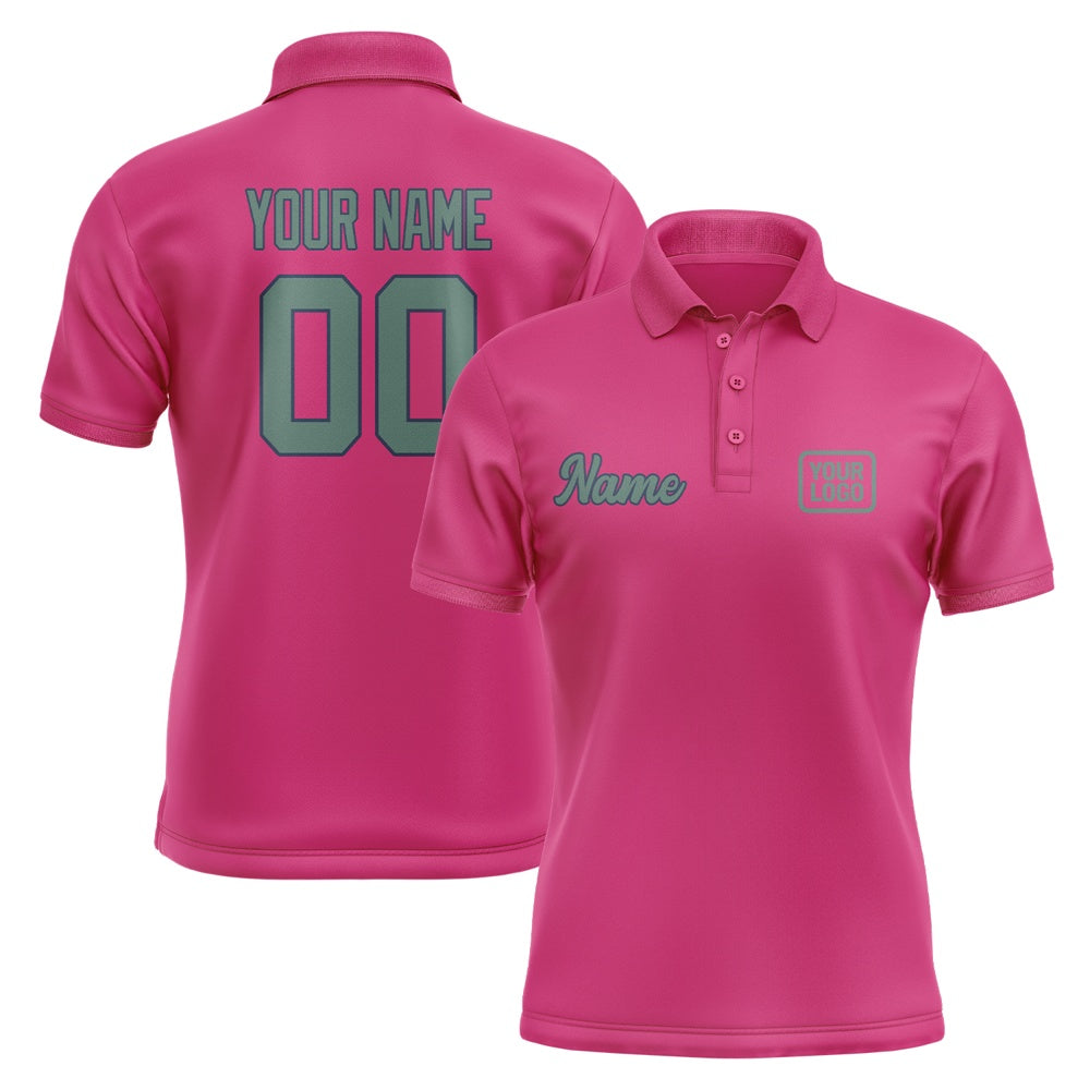 Custom Pink Blue Green Short-Sleeve Polo Shirt