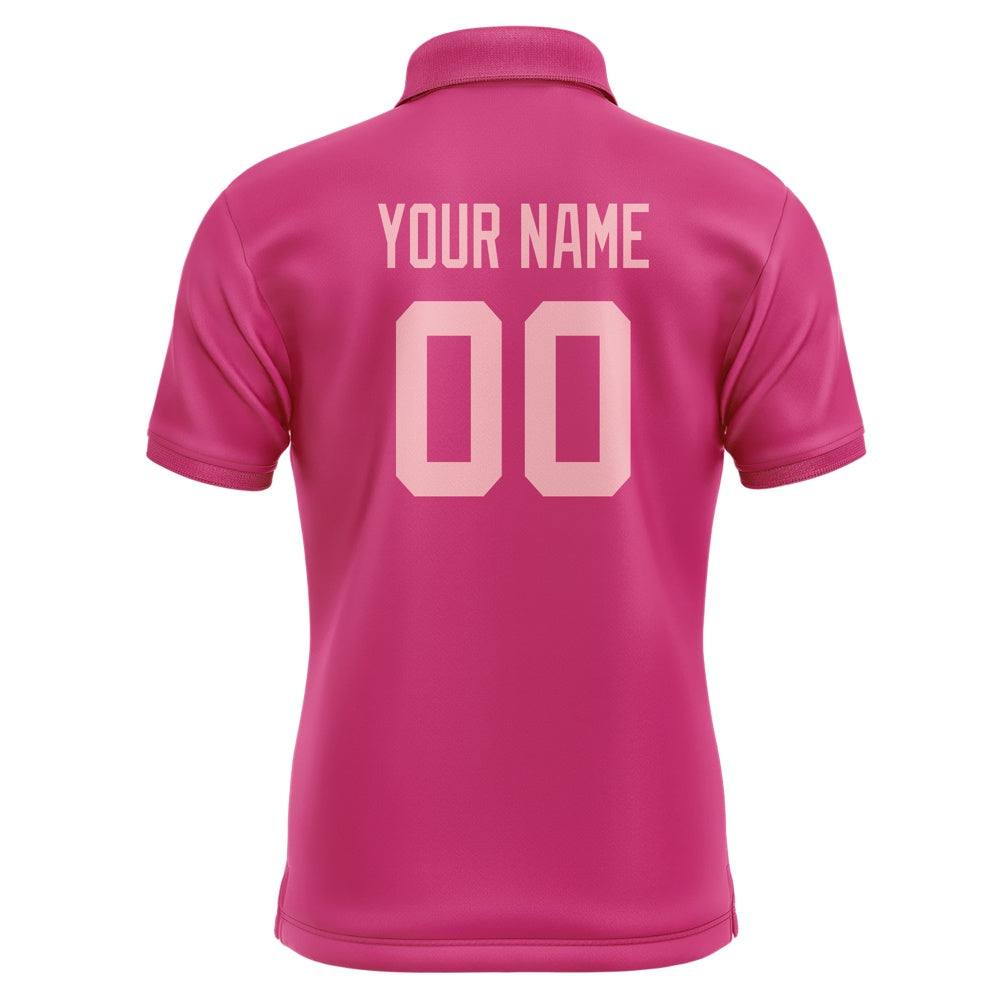 Custom Pink Light Pink Short-Sleeve Polo Shirt