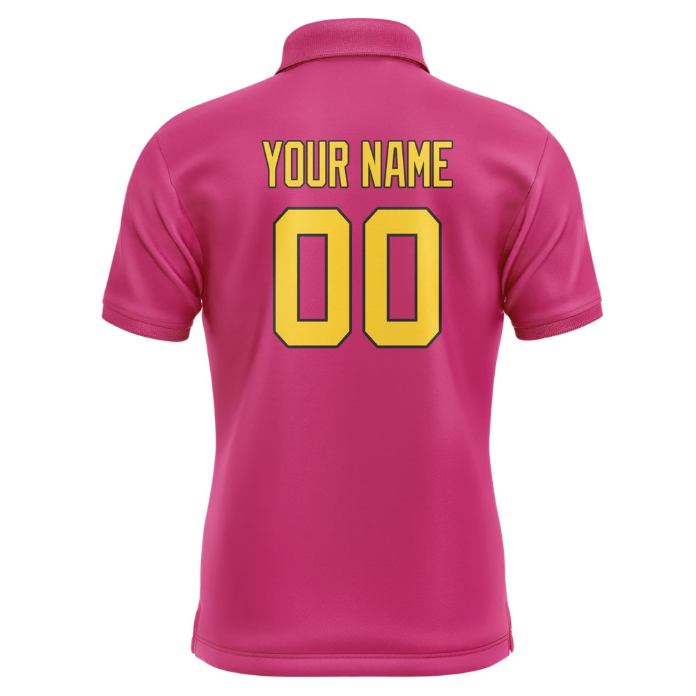 Custom Pink Gold Short-Sleeve Polo Shirt