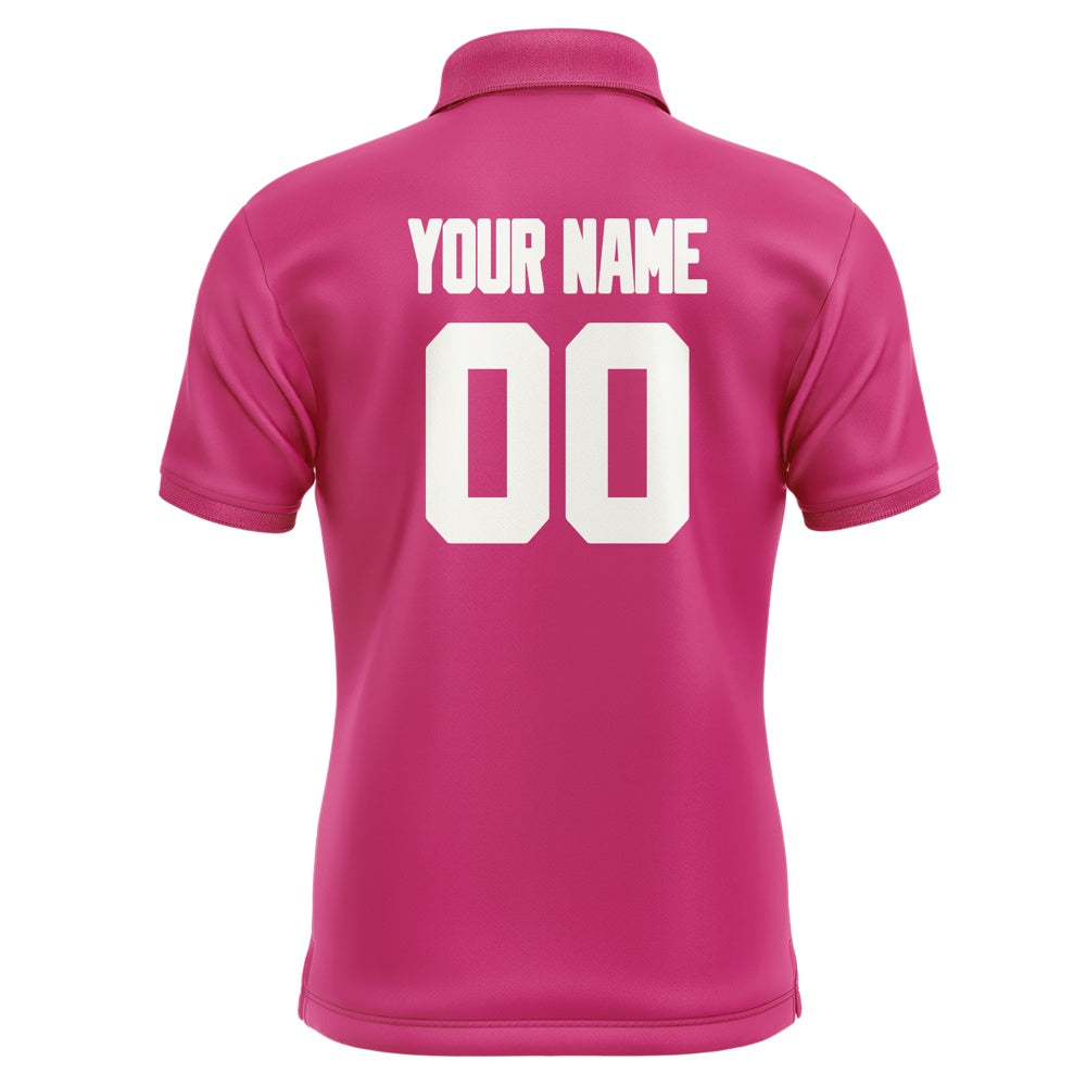 Custom Pink White Short-Sleeve Polo Shirt