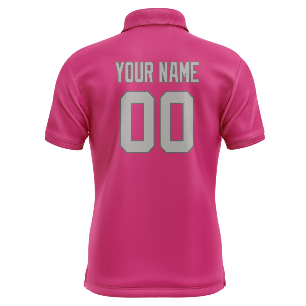 Custom Pink Gray Short-Sleeve Polo Shirt