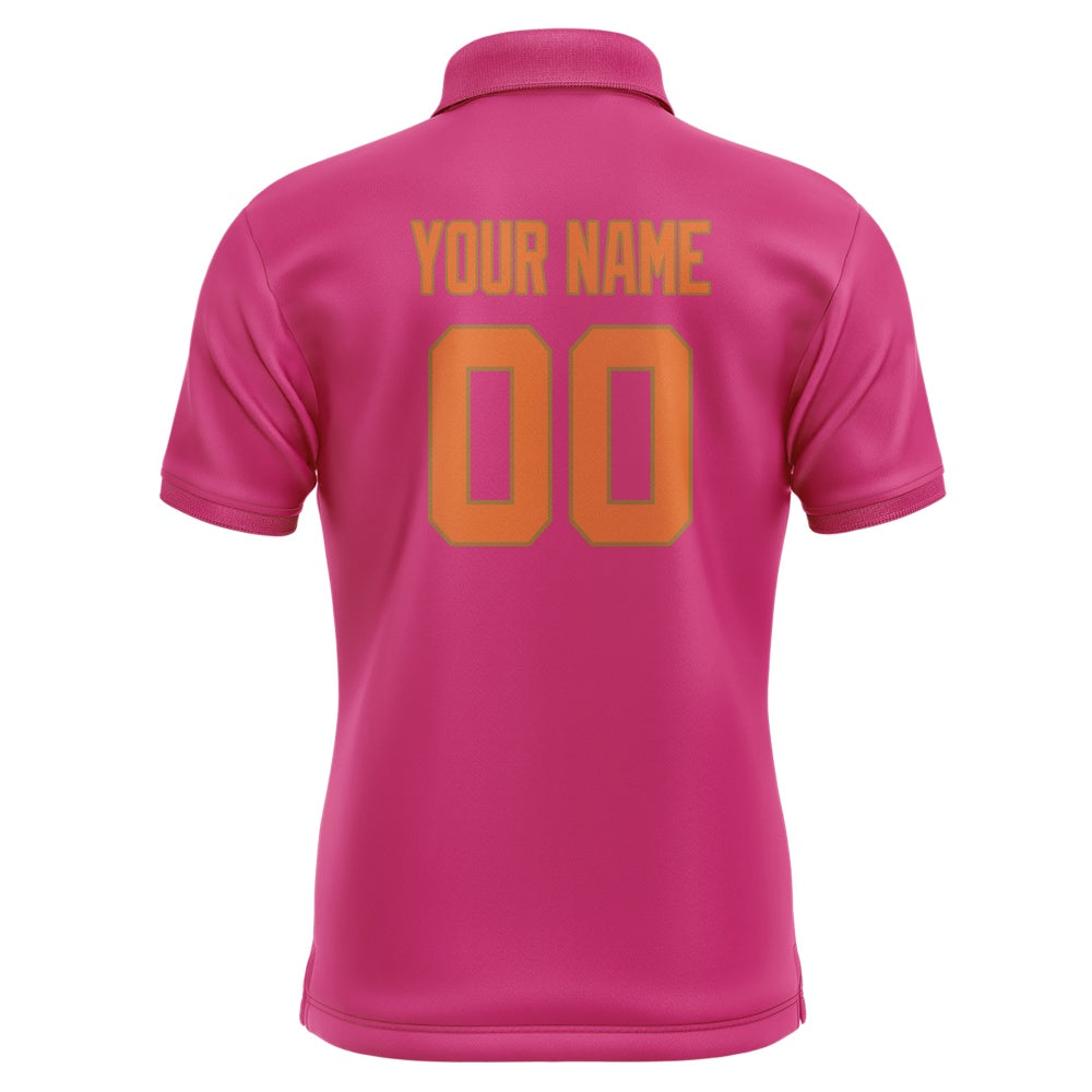 Custom Pink Orange Short-Sleeve Polo Shirt