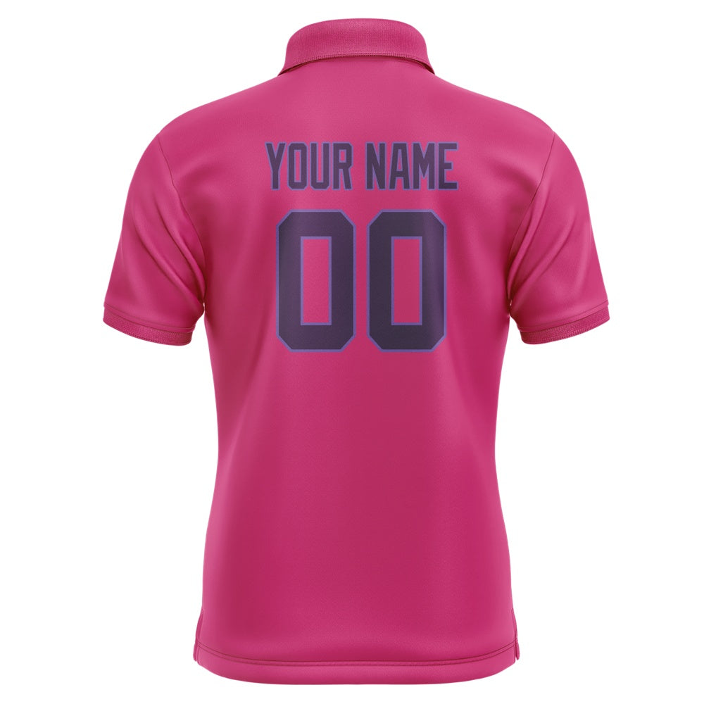 Custom Pink Purple Short-Sleeve Polo Shirt